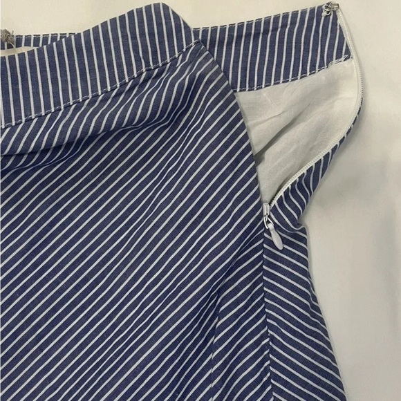 A New Day Skirt  Blue White Stripe Asymmetrical Ruffle Cotton High Waist… - Picture 8 of 11